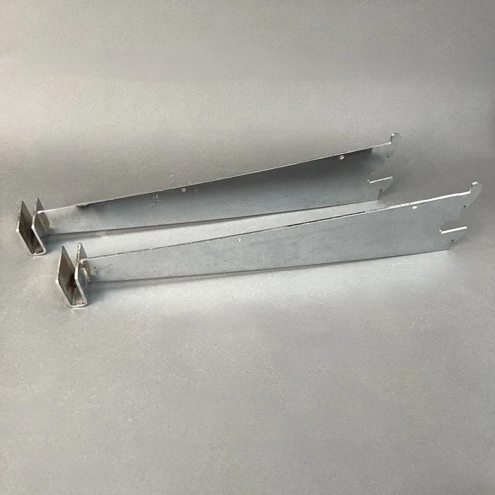 Garcy Chrome Metal Shelf Parts Holders Commercial for Slotted Standard Lot of 2